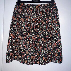J. Crew Mercantile Women's Skirt Floral Flare Lined Zip Knee Length Size 8